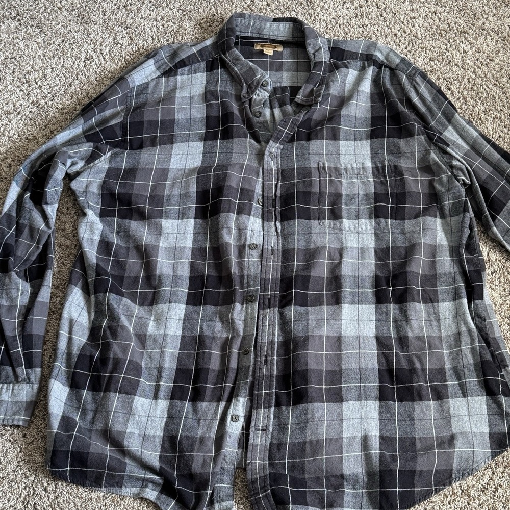 The Foundry Men's 3XL Button Down Plaid Long Sleeve Soft Fleece Flannel‎ Shirt